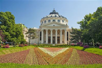 Athenäum mit Blumen